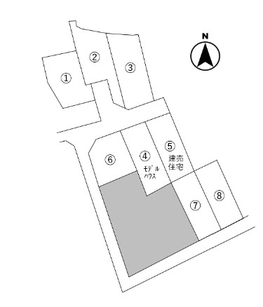 玉水町　7号地　新築戸建（全８区画）の区画図|7号地　土地面積　128.36㎡　（約38.82坪）