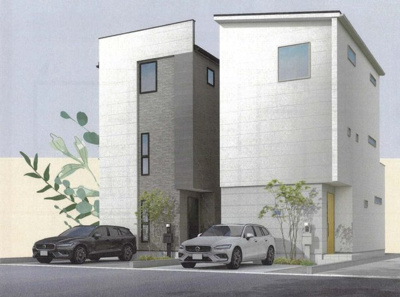 【外観パース】 | Smart +Plus名古屋市南区中江全2棟＜新築一戸建て仲介手数料無料＞ | 外観パースです