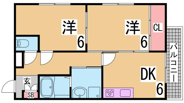 神戸市長田区浜添通２丁目の賃貸マンションの間取り