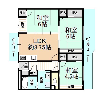 【間取り】 | オーシャン柏原