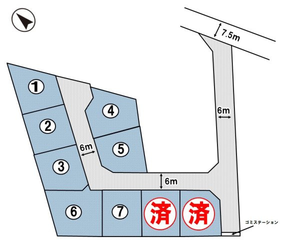 下野市川中子　全9区画の区画図|最新の販売状況です！