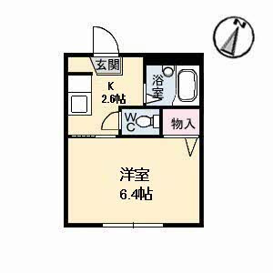 【間取り】 | クレセント串山 | 1K