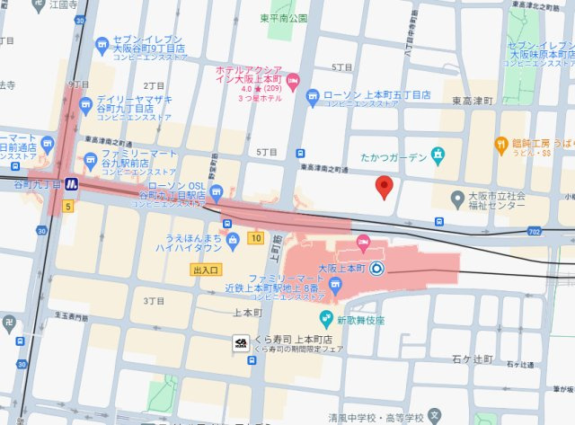 【地図】 | メトライズタワー大阪上本町