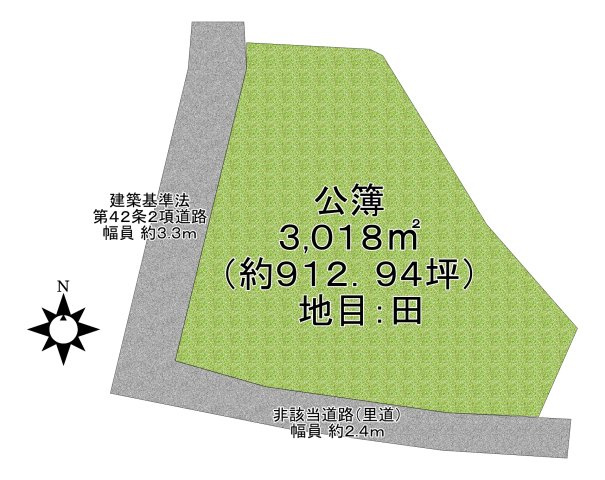 枚方市杉北町1丁目南西角地売土地の画像