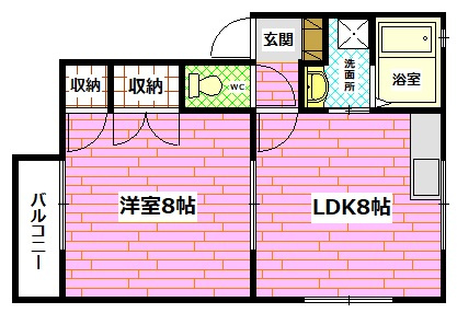 安芸郡海田町大立町のアパートの間取り