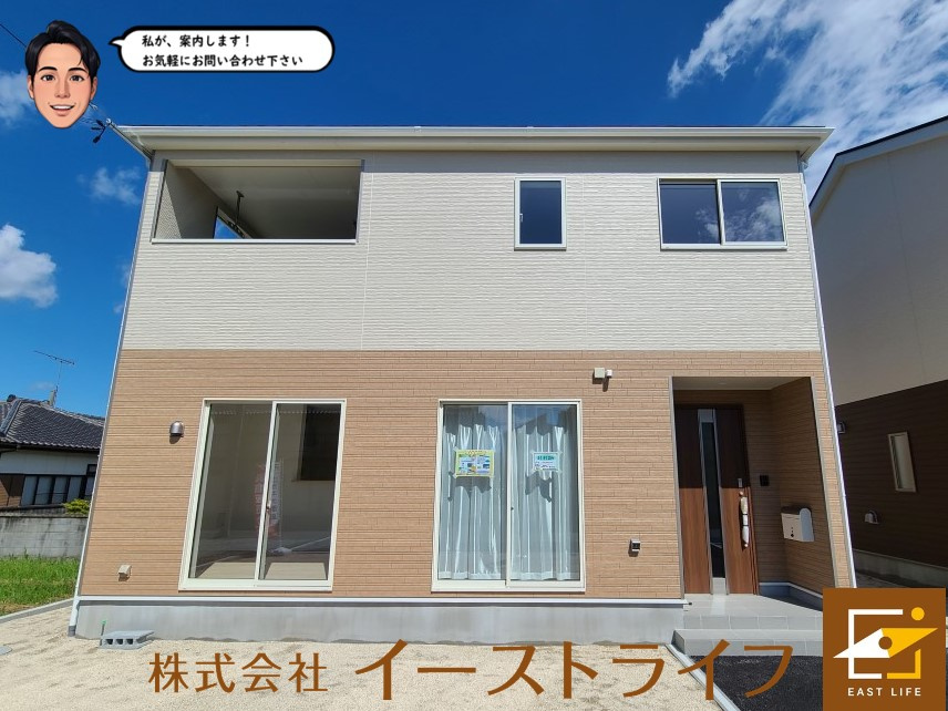 【新築戸建】平下平窪第5※子育て支援対象※の外観|7号棟外観写真（9月撮影）完成しました！随時ご案内いたします（担当：梶田　Tel：080-9052-9009）