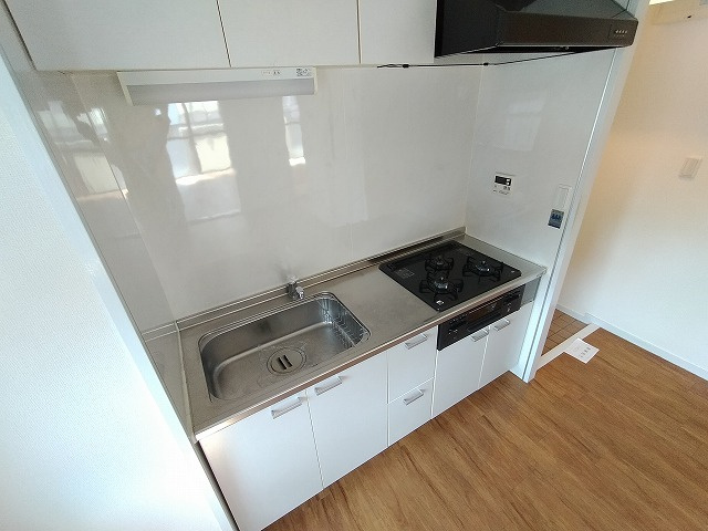 神戸市兵庫区駅南通２丁目の賃貸マンションのキッチン|システムキッチン（ガス3口）