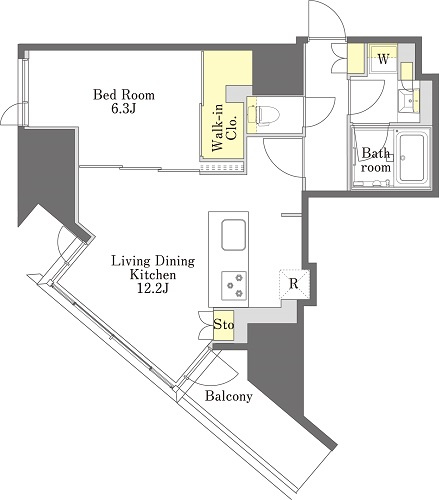 プライムメゾン本郷の間取り|1LDK