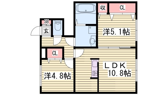 クレセールの間取り