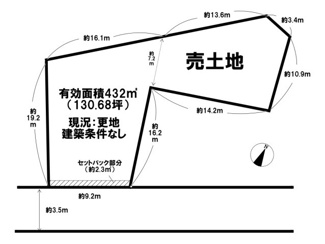 【土地図】 | 生駒郡斑鳩町神南4丁目【建築条件なし】【更地】