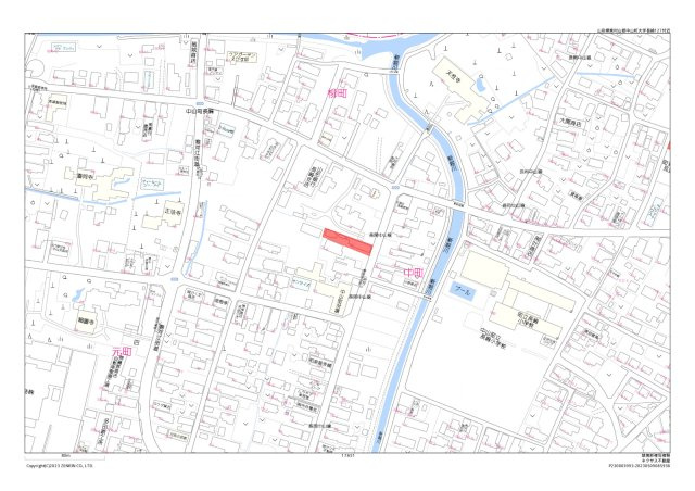 【売地】中山町大字長崎字中町の地図
