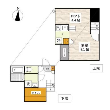 熊本市南区良町２丁目のアパートの間取り