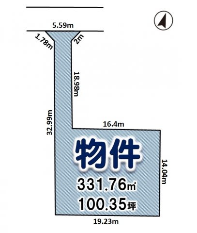 小山市喜沢の土地図
