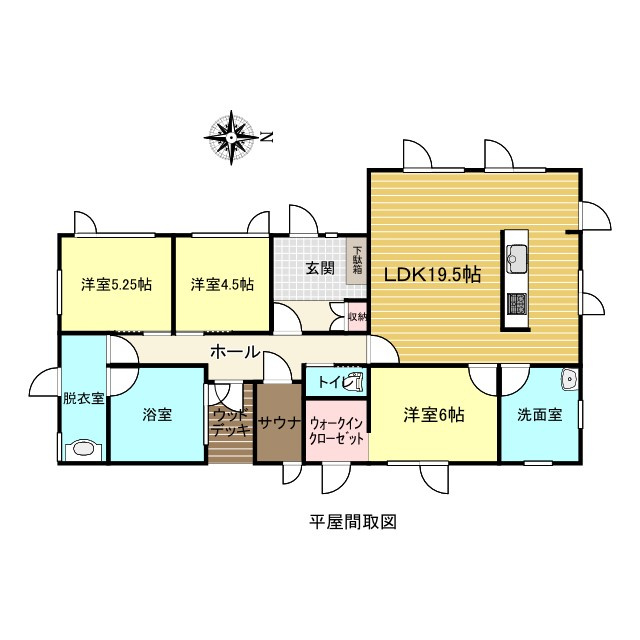 北見市中央三輪３丁目５４８番地２７　平屋建中古売家の間取り