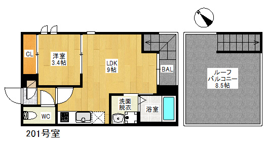 【間取り】 | 仲介手数料半額！HPに初期費用掲載「プライスホーム」で検索！Grandtic　Rei　吉塚
