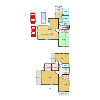 【間取り】 | 丹波篠山市住吉台中古戸建 | 1F,2F

