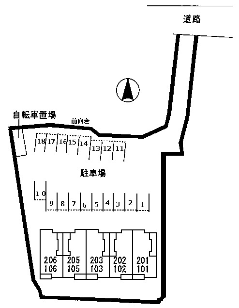 ヴィラージュ乙川の駐車場