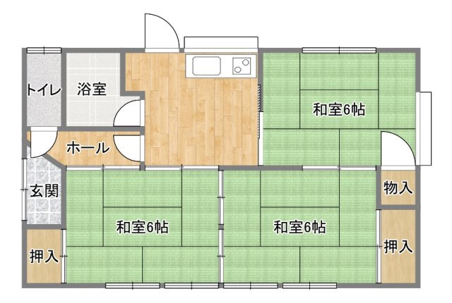 根小屋貸家の間取り