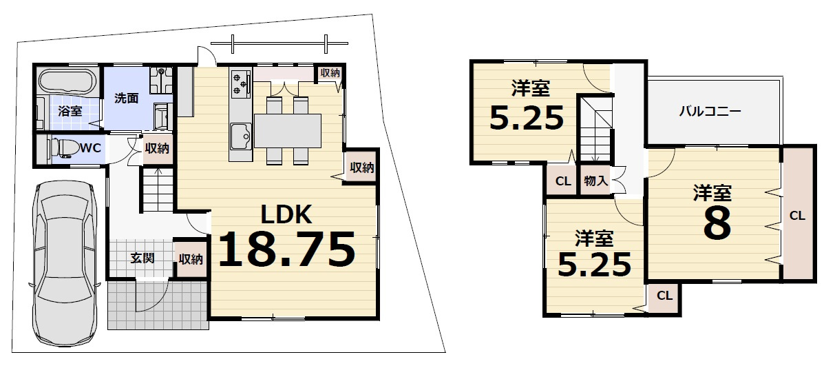 草部　戸建の間取り