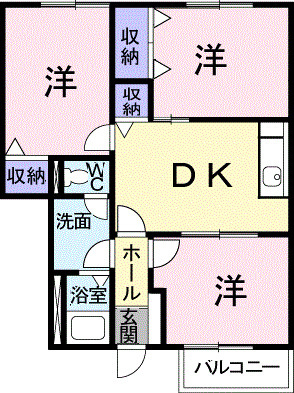 【間取り】 | エモーション－２１ | 3DKのお部屋です