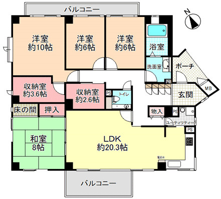 【間取り】 | ガーデンシティコープ金剛東 4棟