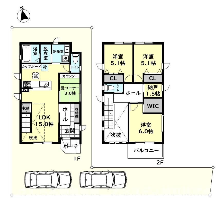 神戸市西区二ツ屋1丁目　中古戸建の間取り
