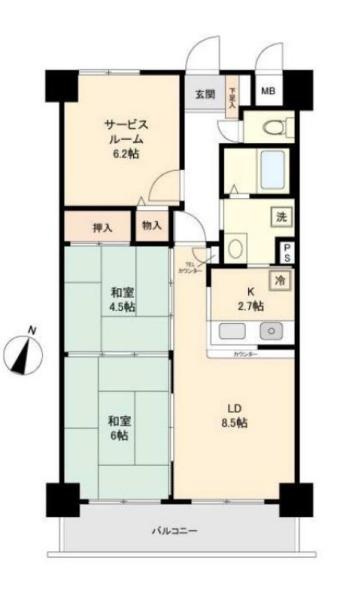 サンライズマンション岩出の間取り