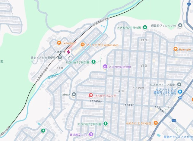 豊能郡豊能町ときわ台　第5期　新築一戸建ての地図
