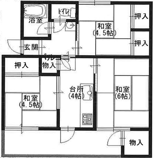 【間取り】 | 鈴谷住宅1号棟収益物件