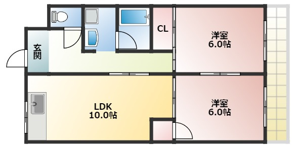 高槻市南芥川町の賃貸マンションの間取り