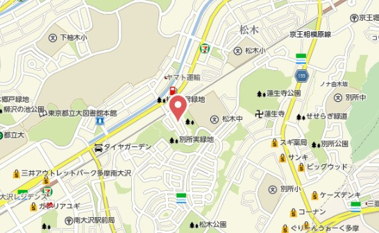 祝：成約済み　グリーンコーポ多摩ニュータウン南大沢　八王子市　中古マンションの地図|～仲介手数料無料☆八王子ひなた不動産～グリーンコーポ多摩ニュータウン南大沢