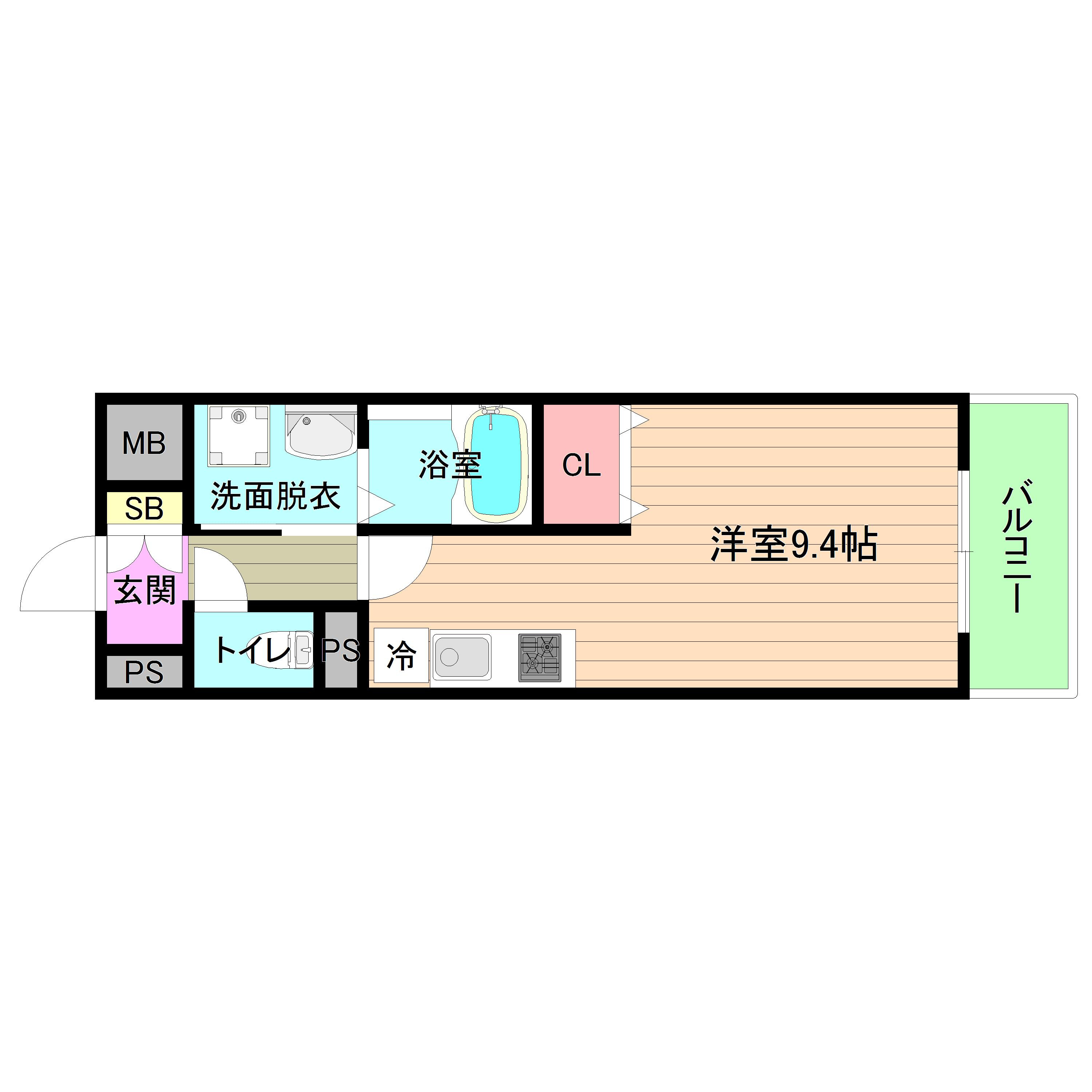 大阪市城東区中央２丁目の賃貸マンションの間取り
