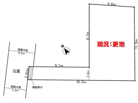 ◎寒川町岡田2丁目　建築条件なし　売地の土地図