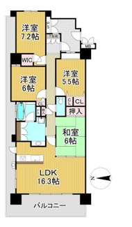 【間取り】 | マークスタウン・グランフィーネ川西　3階