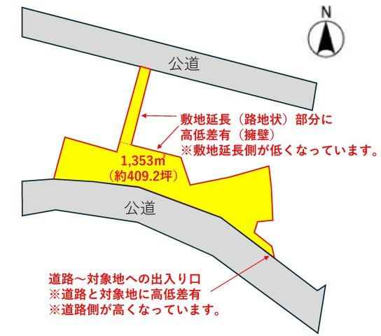 鼻高町売地の土地図