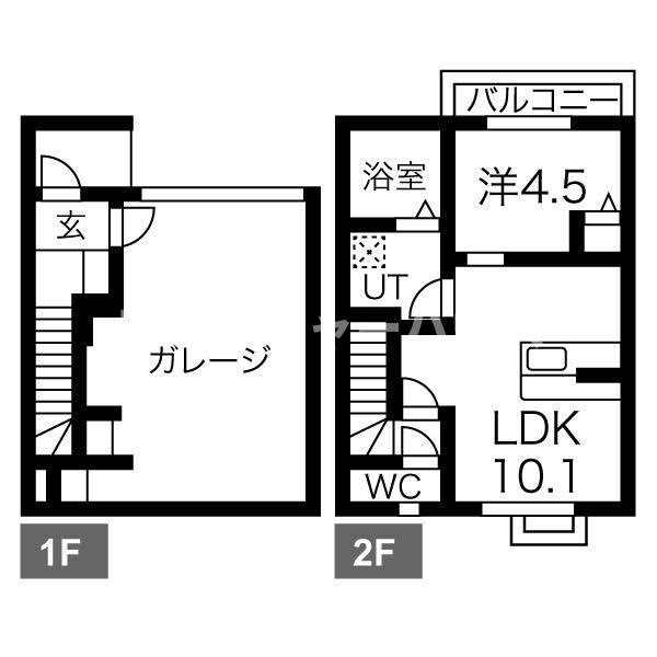 A's Garage　Ⅱ・Ⅲの間取り