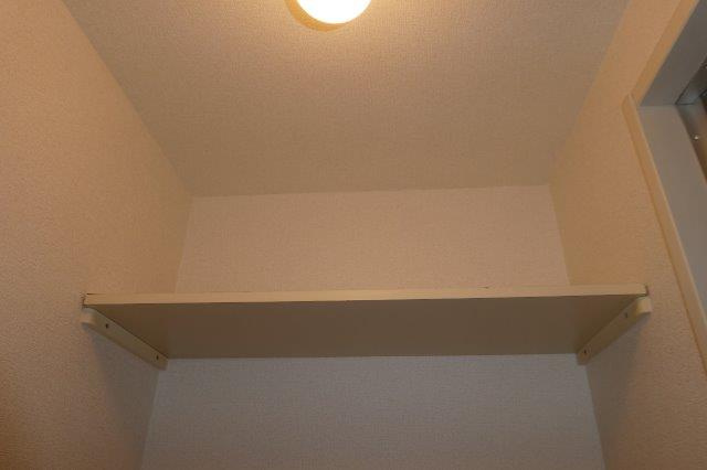 倉敷市老松町１丁目のアパートの収納|洗濯機上棚