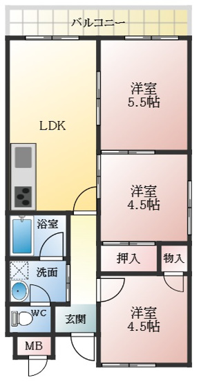 【間取り】 | プレジデント柏原