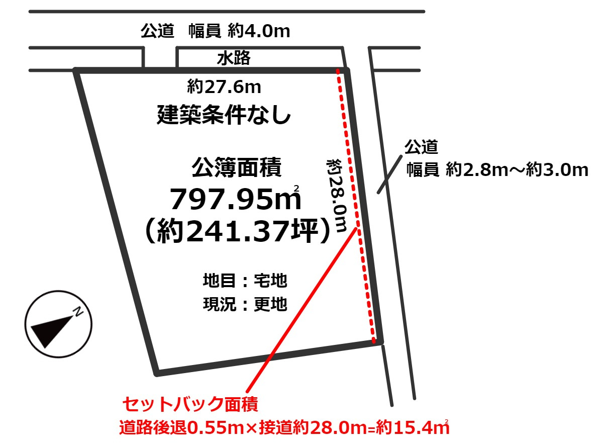 高島市新旭町藁園241坪土地の土地図