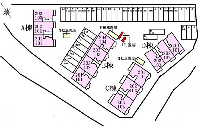ガーデンヒル・ヴァイオレットＢの区画図