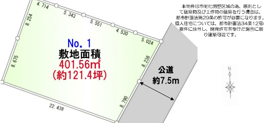 敷地面積１２１坪　売地　川越市笠幡