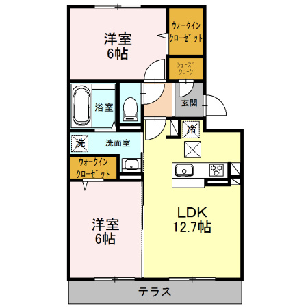 【間取り】 | サニーフラット西市 A棟