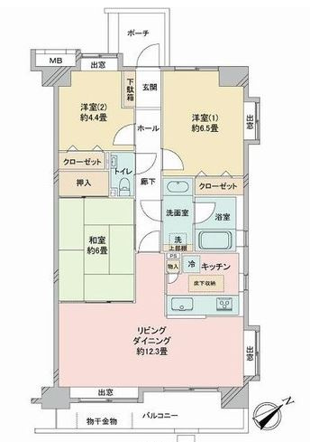【中古マンション】サンマンションアトレ川越の間取り|余裕ある間取りです！