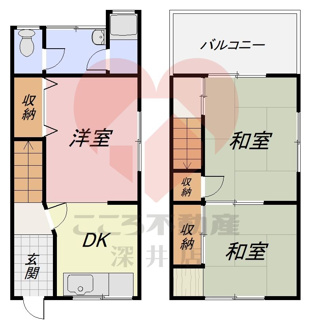 【間取り】 | 和泉市王子町２丁目貸家