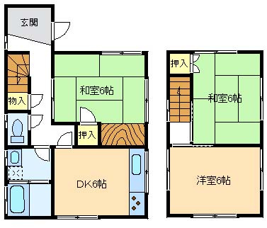 大内矢田南戸建ての間取り