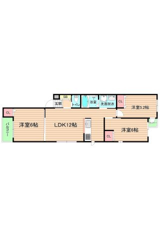 大阪市城東区関目２丁目のアパートの間取り