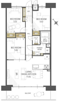 【間取り】 | 【上質リノベ】サンシティ田方 | ※
間取図では分からない広さや明るさ，
資料には記載されていない情報があります。
ぜひ、現地を見られる事をお勧めいたします！