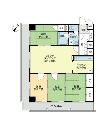 【間取り】 | ライオンズマンション久留米第3