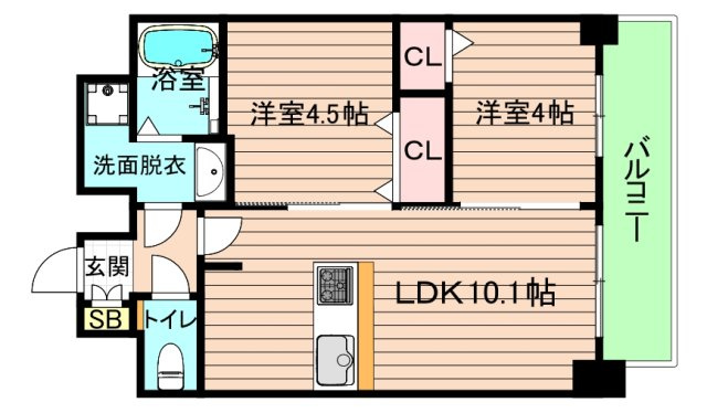 大阪市都島区内代町２丁目の賃貸マンションの間取り