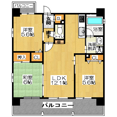 ピアッツァレント今井町の間取り|3LDK